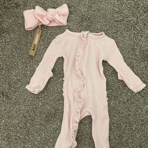 Spearmint Love Footie Sleeper and Headbow